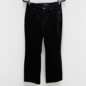 Boston Proper Black Velvet Straight Leg Pants Goth Grunge Whimsigoth Size 8